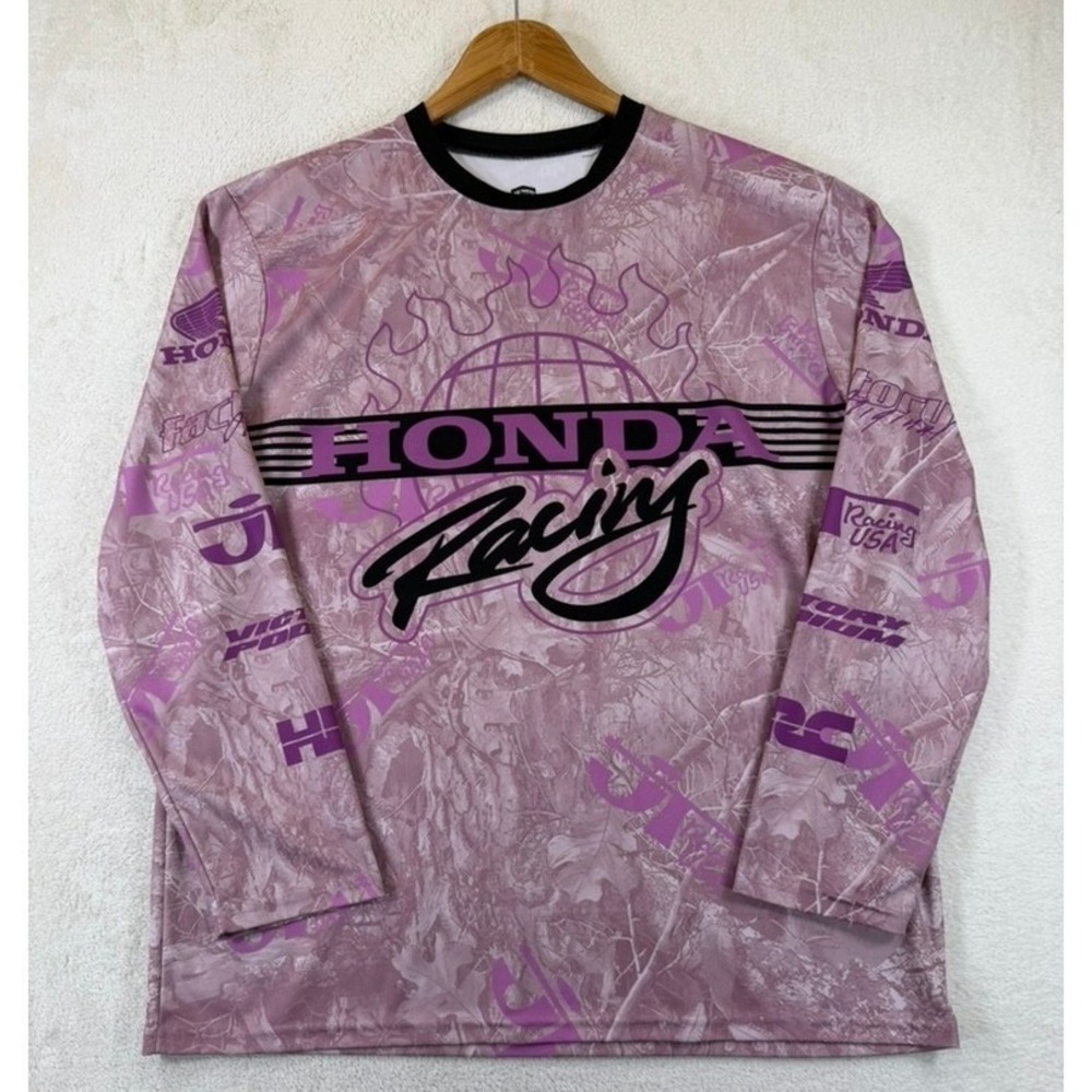 Honda JT Racing Jersey Pink Camo Long Sleeve HRC Motorcycle Motocross Men's XL